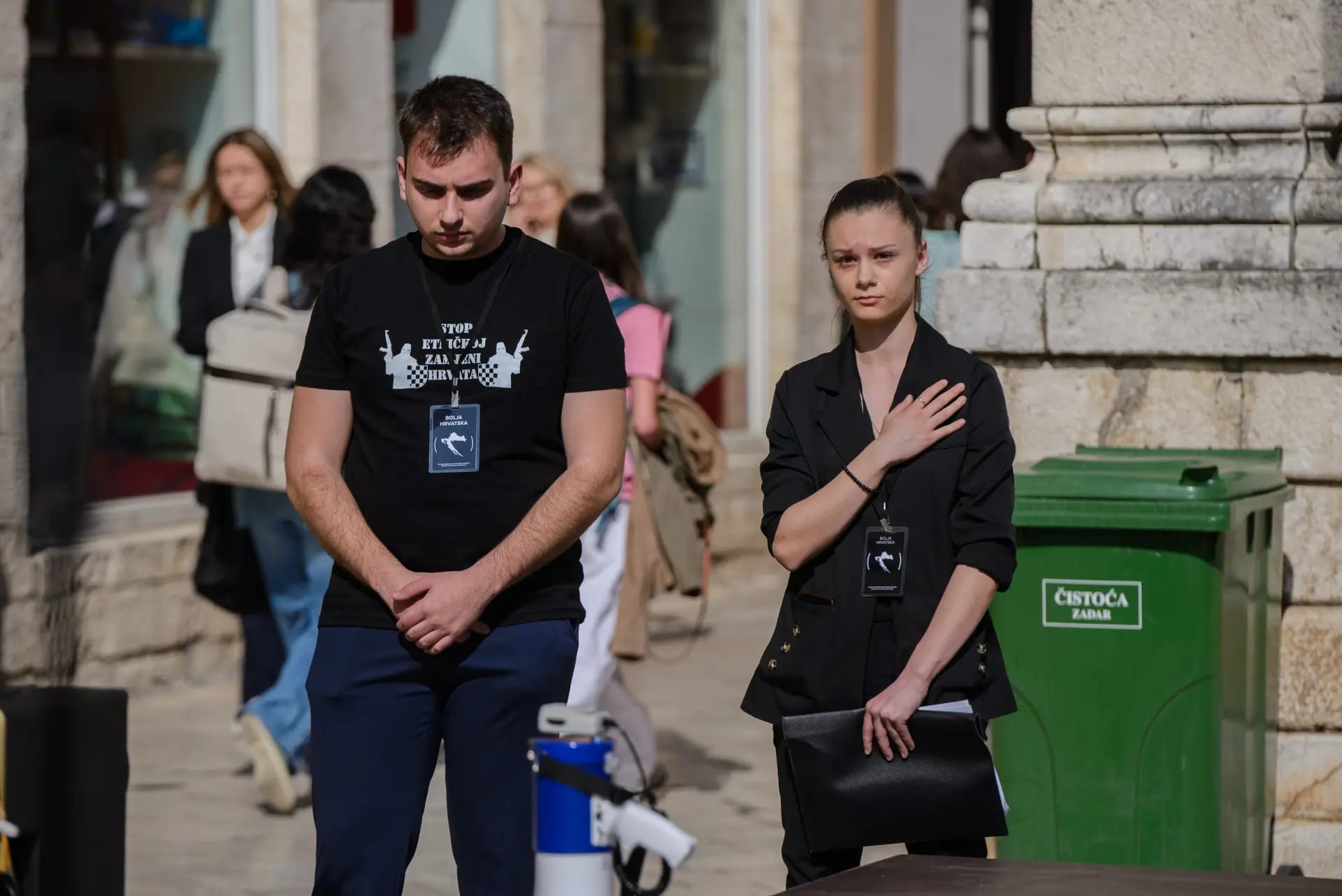 Protest in Zadar on Narodni trg 3